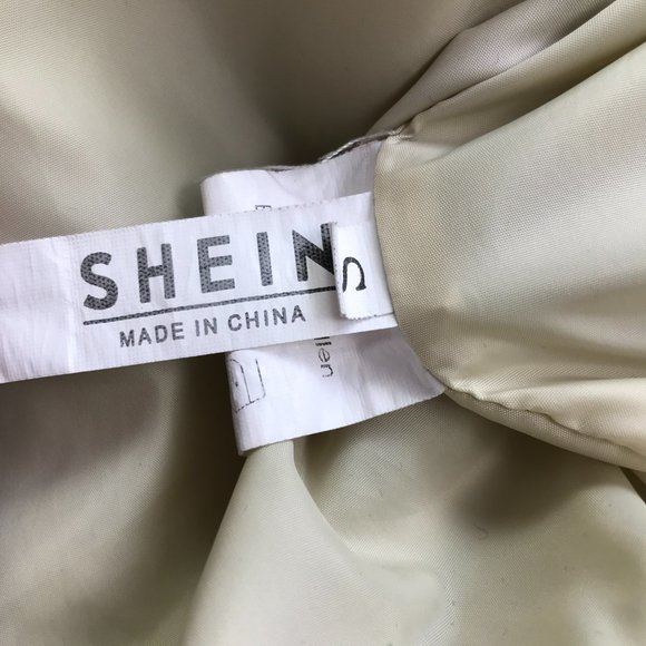 Shein Ladies Wool Blend Cropped Jacket Beige Size Small Faux Fur Sherpa - Picture 9 of 12